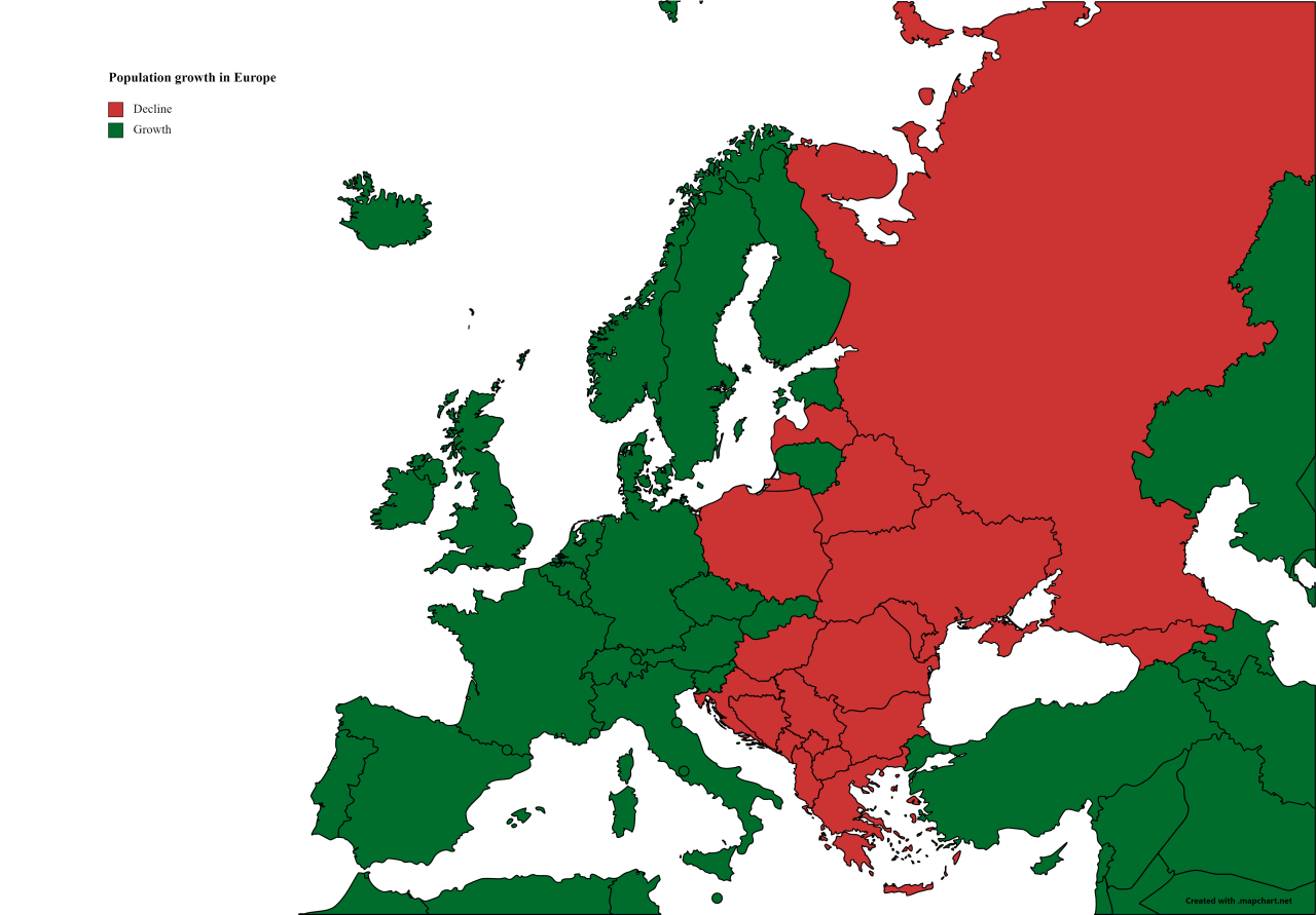Population Change In Europe Maps On The Web Population Change In Europe Maps On The Web