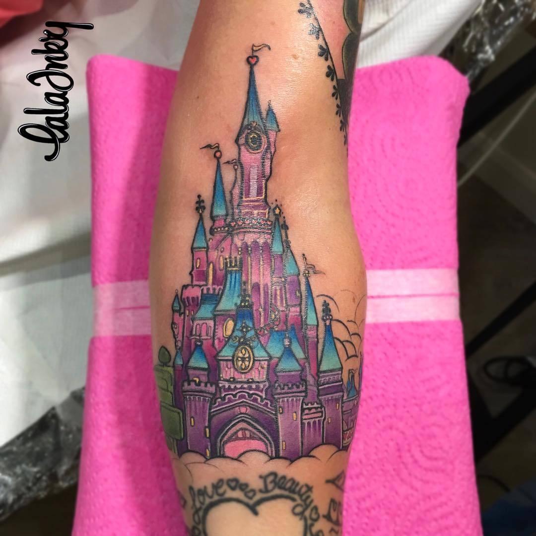 Evan Jones on Instagram Cinderellas Castle  Thank you Tara         tattoo tattoos firstplacetattoos evanjones evjones  artsyshartsy ink inked