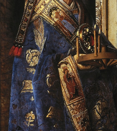 realmedieval:mademoisellelapiquante:Virgin and Child with Canon van der Paele | Jan Van Eyck (detail