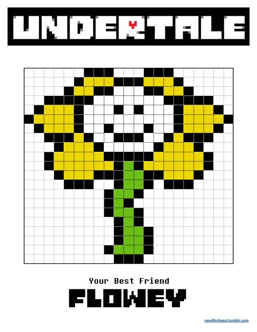 Undertale:  FloweyUndertale is owned by Toby Fox.Find more Undertale perler bead patterns and links 