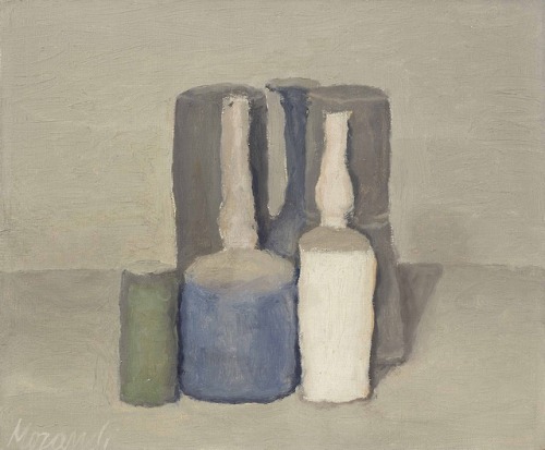 conversationswiththelight:Giorgio Morandi, natura morta, 1959oil on canvas, 10 x 12 1/8 in. (25.3 x 