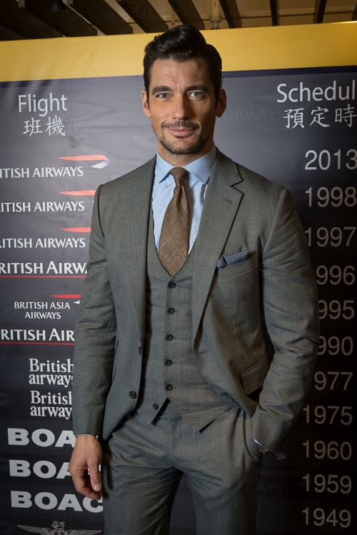 officialdavidgandy:   David Gandy stops traffic while shooting with British Airways in celebration of their 80 years of excellent service to Hong Kong.  David also attended a VIP gala at Hong Kong’s Liang Yi museum to mark the anniversary.   So damn