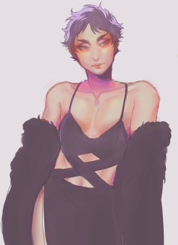 mookie000:akaashi in a dress 