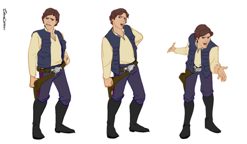 larscatson-blog: STARWARS EP4 in Animation-styleLuke Skywalker and Han Soloit’s has style of a