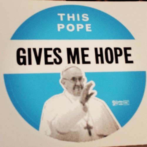 Received this sticker in the mail today. #popefrancis #thanksfaithfulAmerica