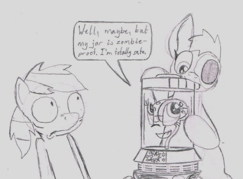 brainy-twilight:  Twilight: Er… You may want to run though. Unless your head is zombie proof?  oo;;
