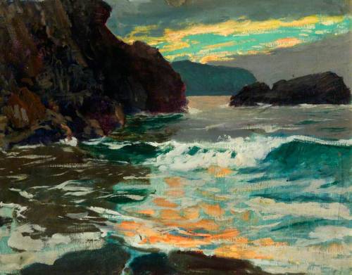 Christopher Williams (1873-1934) - Evening; Cardigan Bay. Oil on canvas.