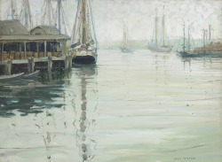 thunderstruck9:  Jane Peterson (American, 1876-1965), A Misty Harbor. Oil on canvas, 18 x 24 in. 