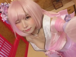enakofan:  今日はとある撮影に行ってきました！  桜の衣装ともう1着、素敵なスタジオでたくさん撮ってきたよ(*´◒`*)お写真はやく見たいな〜🌸