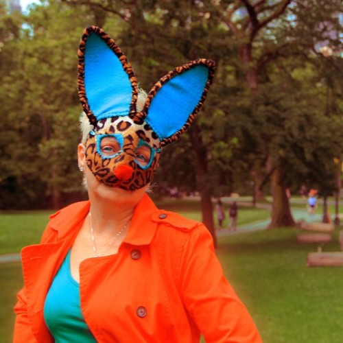 Happy Mothers Day! Feat my “MaMa Bunny” today <3 Here’s my Mom Gladys Bunny Honey! - June 2012 #alexanderguerra #mothersday #mymom #masked #mask #bunny #rabbit #nyc #nyny #centralpark