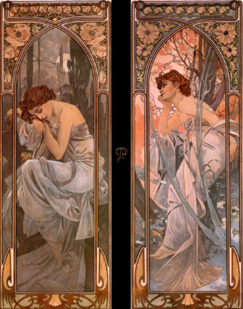 life-imitates-art-far-more: Alphonse Mucha (1860-1939) “Evening reverie (nocturnal slumber)&rd