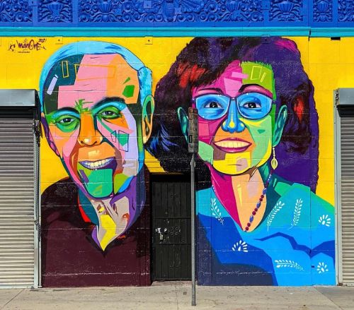 ‘Brumer Love: Stanley and Miriam’ Recent work by Man One in South Park DTLA.