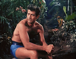 vintage-male-sensuality:George Nader in Miss Robin Crusoe (1954) I don’t usually reblog this far back, but yeah&hellip;