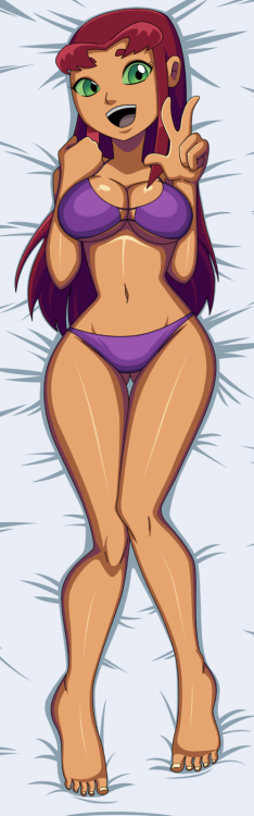 ilovestarcoandbbrae: ravenravenraven:  I ended up doing a bikini version of the dakimakura set too.  You doing God’s work here son. Bless you dude. Damn 4 delicious hotties in Raven, Jinx, Starfire and Terra. Hmm which one would I like to f**k I say
