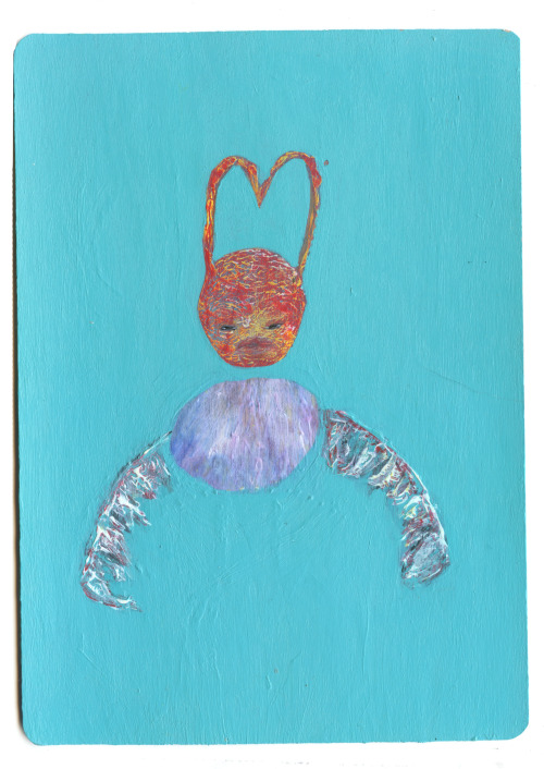 unadoptable:  Little Pocket Daemons for sale Acrylic paint and ink painted on primed wood (harvested birch). Kendrayee.com 