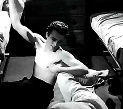 hennyproud:    James Dean and Richard Davalos in their first screen test for East of Eden, c. 1955 [x]   