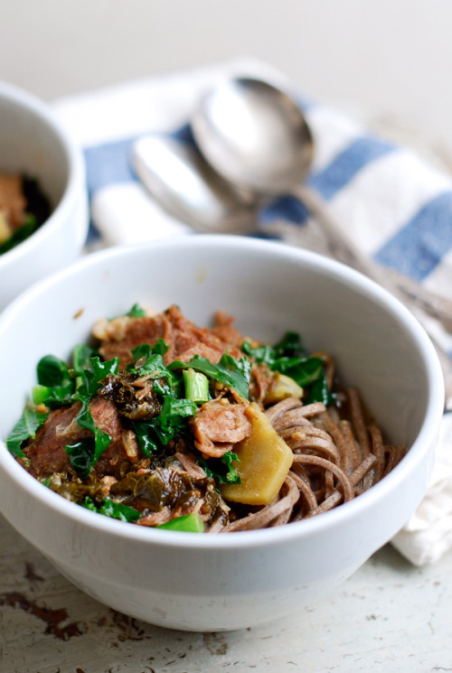 Honey &amp; Ginger Braised Pork w. Soba Noodles 3 pounds pork stew meat (usually from the should