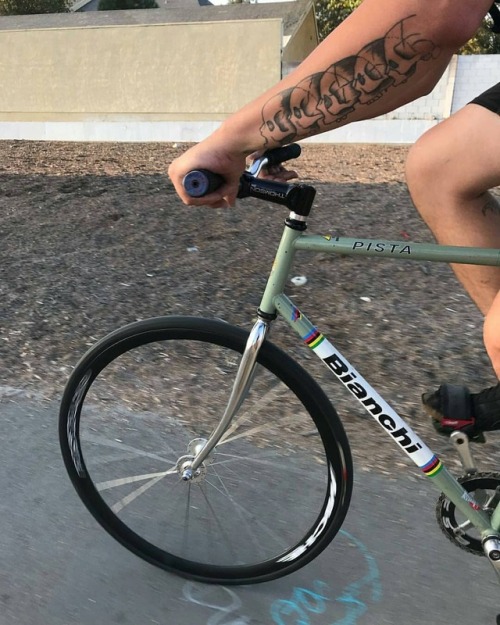 hizokucycles: #Repost from cyclist @sille_bikelife - Tattoos & bikes. #bianchibicycles #bianchip