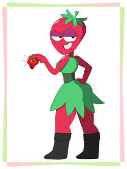 mofetafrombrooklyn:  I know some others have already drawn this concept, but it’s been on my mind since I’ve last seen OK KO and one particular “fruity” character, and a photo of a “well-developed” strawberry… ;9