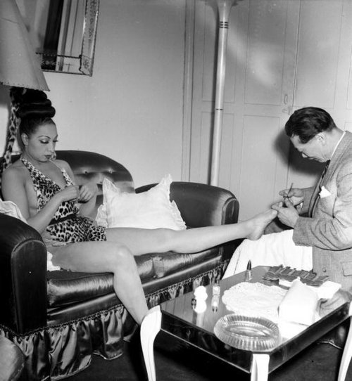 blackhistoryalbum:  Josephine Baker getting a pedicure. and polish. 1950s. Follow us on Tumblr  Pinterest  Facebook  Twitter 