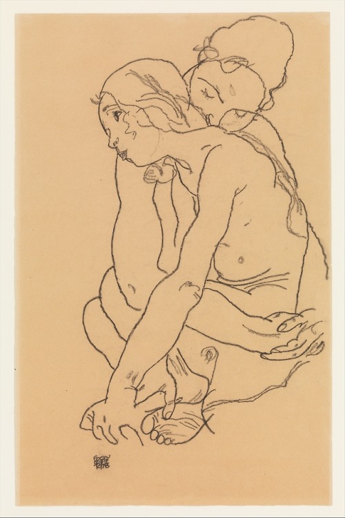 met-modern-art: Two Women Embracing by Egon Schiele, Modern and Contemporary ArtMedium: Charcoal on 
