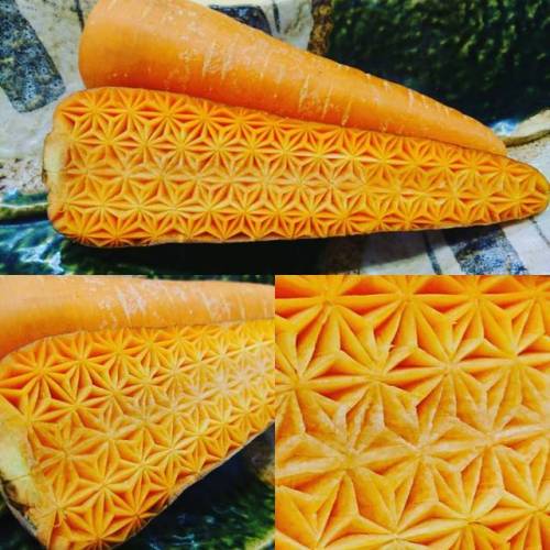 archiemcphee:   Japanese artist Gaku turns fruit and vegetables into intricate works of awesome edible art. Drawing from the traditional Japanese art of decorative garnishing known as Mukimono, Gaku carves beautiful ornamental patterns, often inspired