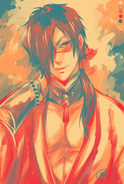 6night-walking9:  Koujaku requested by inxxthexxshadows, in #9. This time little experiment with painting; I don’t even know what to think about it =_= Only #1 lest!so I’m waiting for a request!c: 