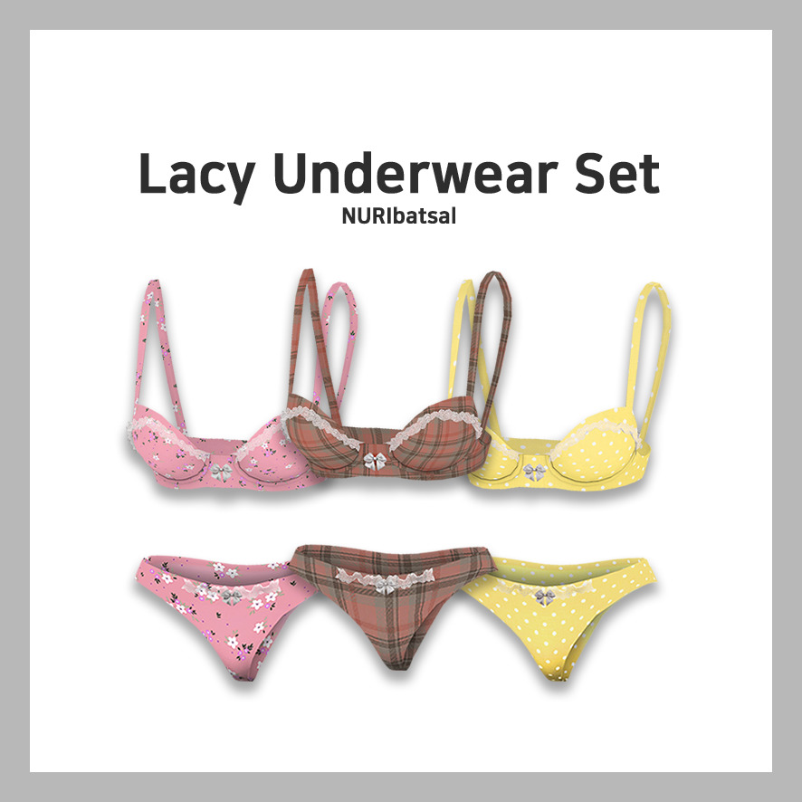 NURIbatsal on Tumblr: [FEMALE] Lacy Underwear Set