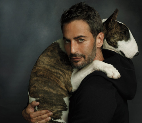 hellosukio: wmagazine: Marc Jacobs and his dog Neville.  Photograph by Steven Meisel; styled by Ed