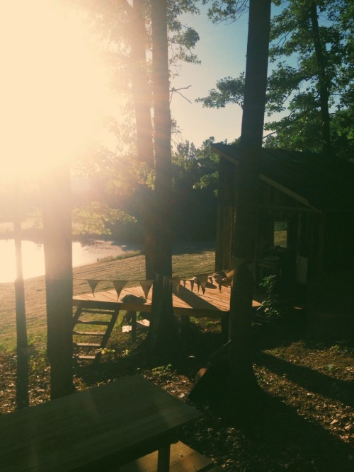 View from the new deck to the old deck