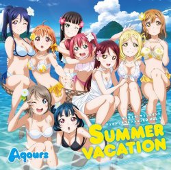 otakunews01:   Portada del volumen 1 del álbum SUMMER VACATION de Aqours del Anime Love Live! Sunshine!!  A la venta el 2 de agosto.  