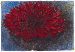 thunderstruck9:  Christian Rohlfs (German, 1849-1938), Rote Blüte [Red Flower], 1935. Water tempera and graphite on fibrous Japan paper, 26.5 x 38.5 cm.