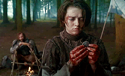 slayings:  “Its hurts so much, she thought. Our children, Ned, all our sweet babes. Rickon, Bran, Arya, Sansa, Robb…Robb… please, Ned, please, make it stop, make it stop hurting.” 