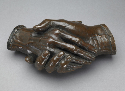 slam-american:Clasped Hands of Robert and Elizabeth Barrett Browning, Harriet Goodhue Hosmer, 1853, 