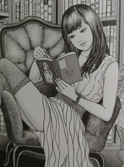 Junji-Info: An Illustration Of Tomie, Reading “Tomie.” 