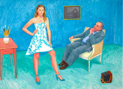 ilovetocollectart:  David Hockney - The Photographer and his Daughter, 2005 