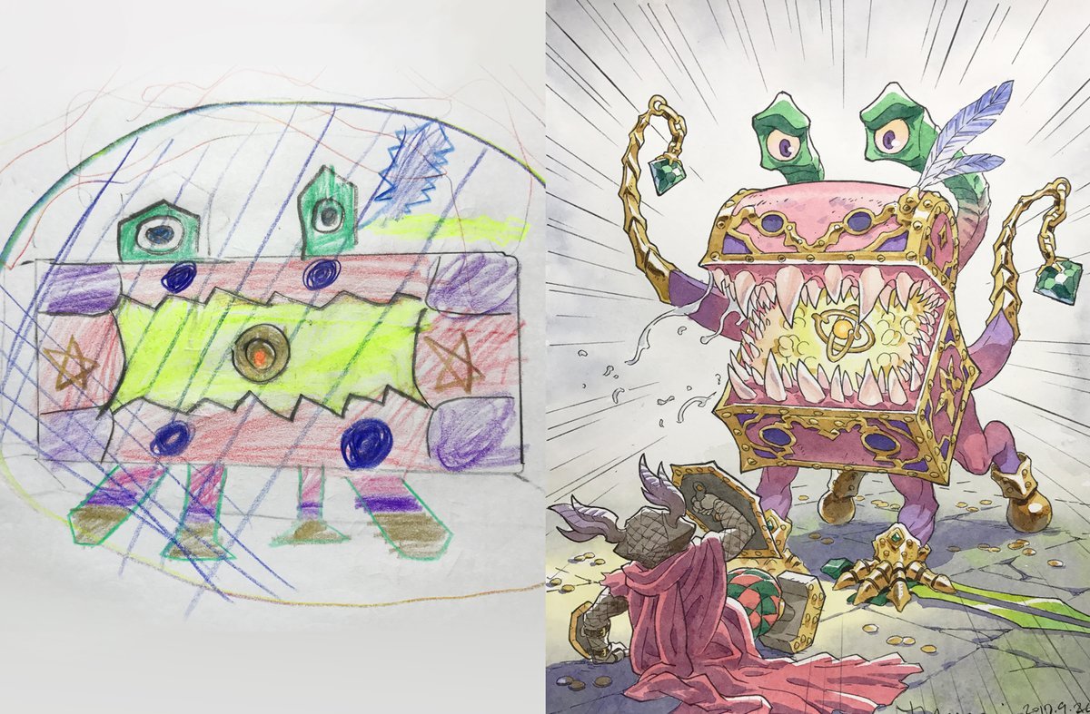 catchymemes:  Father uses sons’ drawings as inspiration for anime transformations