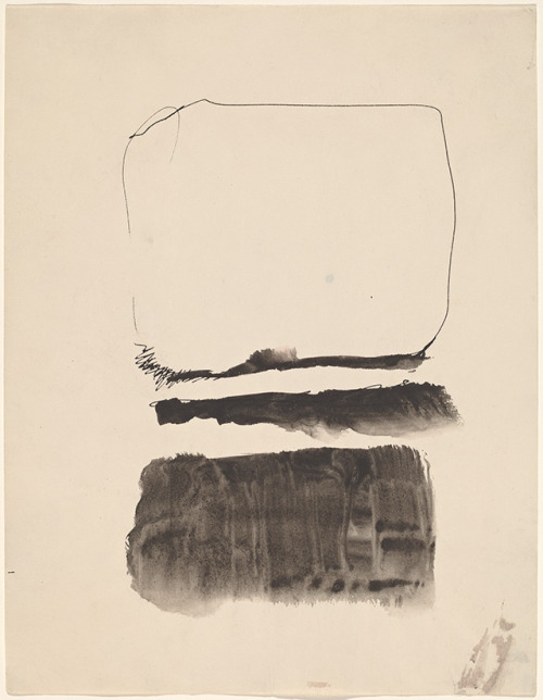 dailyrothko:Mark Rothko, Untitled, 1961, pen and ink and wash on woven paper