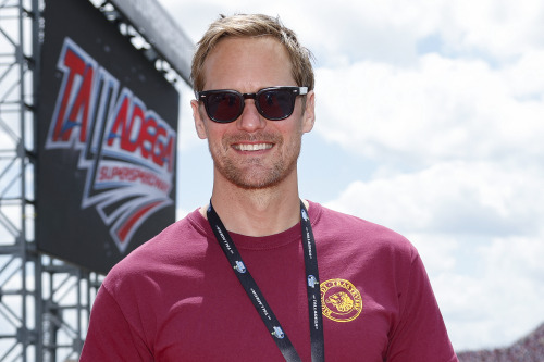 Alexander Skarsgard and Jack McBrayer at the Talladega 500 (+)