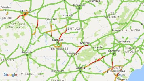 mapsontheweb: You Can Literally See the Path of Totality on Google Maps Traffic.