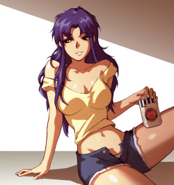 Snb-Art:  Misato In The Morning, I Just Wanted To Draw Her Bed Head. No Nsfw For