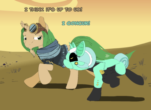 ask-omegacoder:  Not as cool a line as “Fly, you fools!” but… you know… robot.We Repair Ponies #113  =O