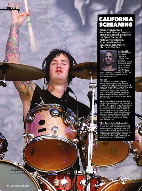 Metal Hammer UK, Dec. 2019 issue &ndash; Avenged Sevenfold&rsquo;s Jimmy Sullivan.