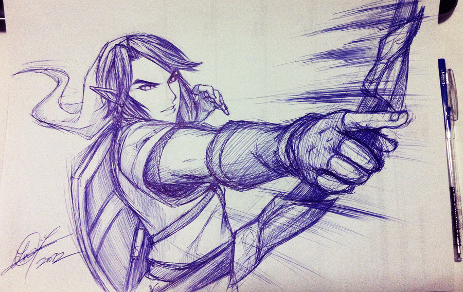 gamefreaksnz:  Link Action Sketch Sketch by Lixin Wang