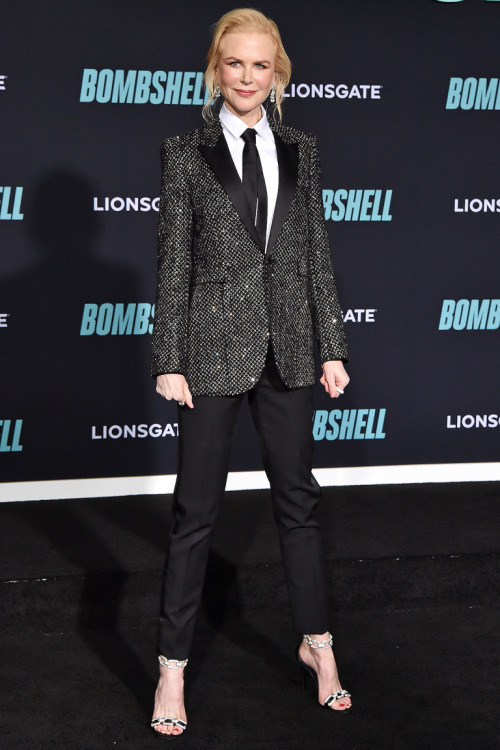 hollywood-fashion:Nicole Kidman in Saint Laurent at a LA screening for Bombshell on December 10, 201