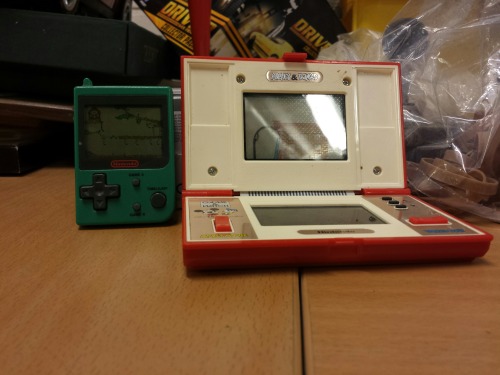 Nintendo Game & Watch Mickey & Donald, 1982, and Nintendo Mini Classic Donkey Kong Junior, 1