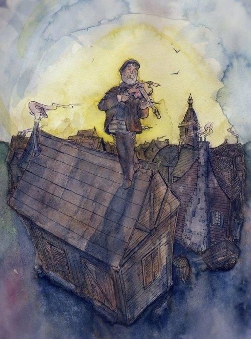 fergaloconnor-artist:My five illustrations based upon the musical/film, ‘The Fiddler on the Roof’Fin