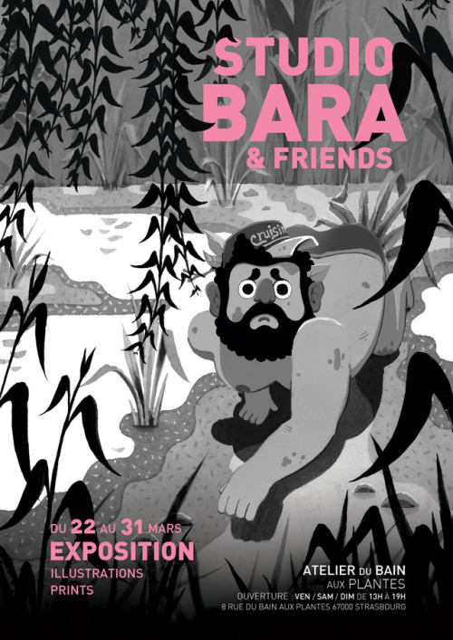 studiobara:Art by @paulburckel​We have our first exhibit in Strasbourg, France at L’Atelier du Bain 