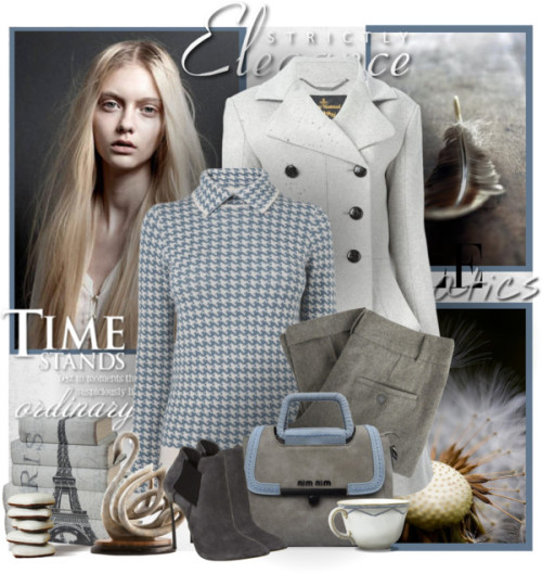 № 609 by olga3001 featuring a double breasted coat ❤ liked on PolyvoreJaeger wool sweater, 390 RON /