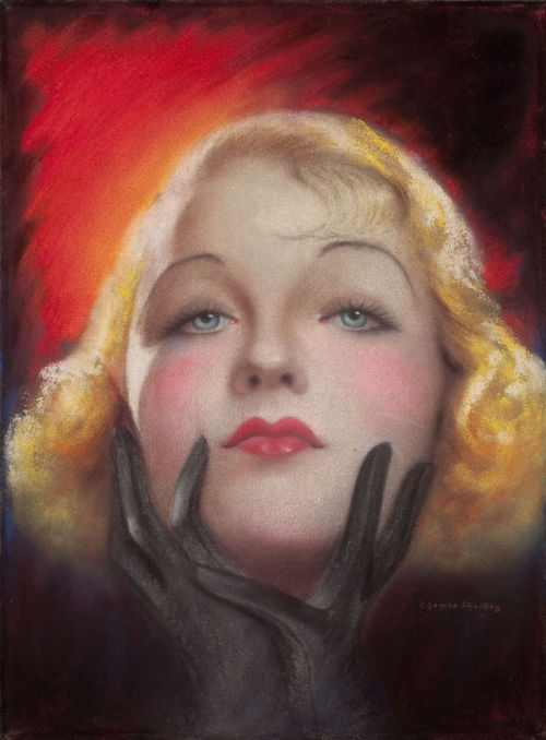 Charles Gates Sheldon, Constance Bennett, Screenland magazine cover, 1932, pastel on board, 14.5 x 1